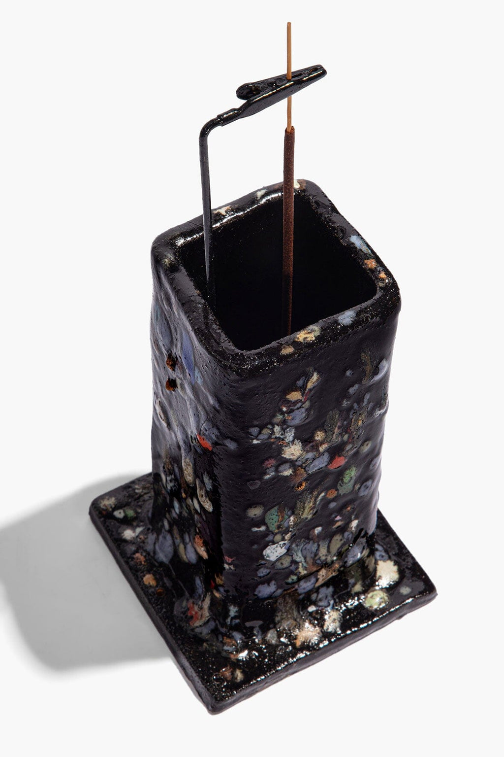 CERAMIC TOWER INCENSE HOLDER | MIDNIGHT CONFETTI GLAZE
