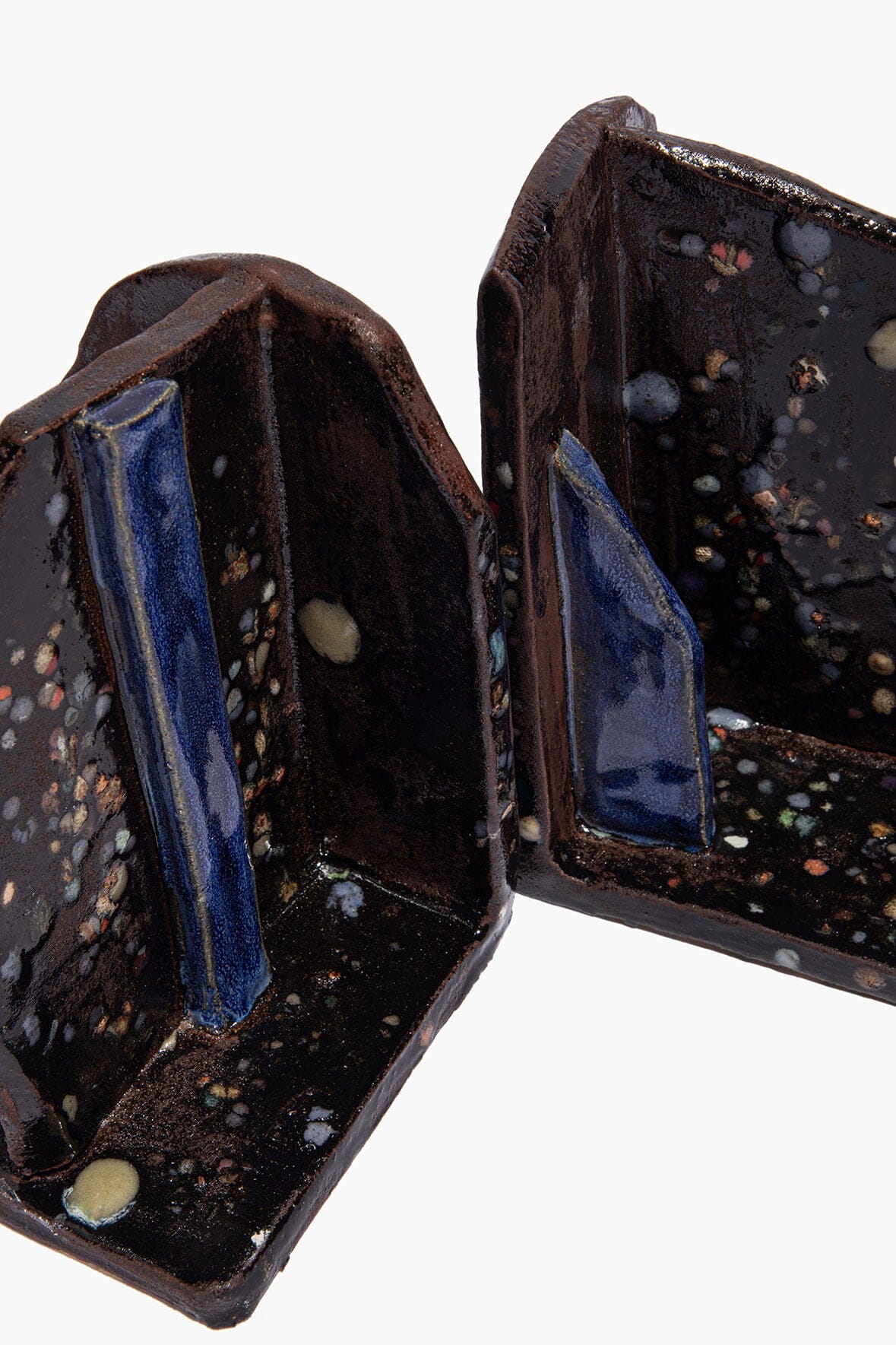 CERAMIC BOOKENDS | MIDNIGHT CONFETTI GLAZE