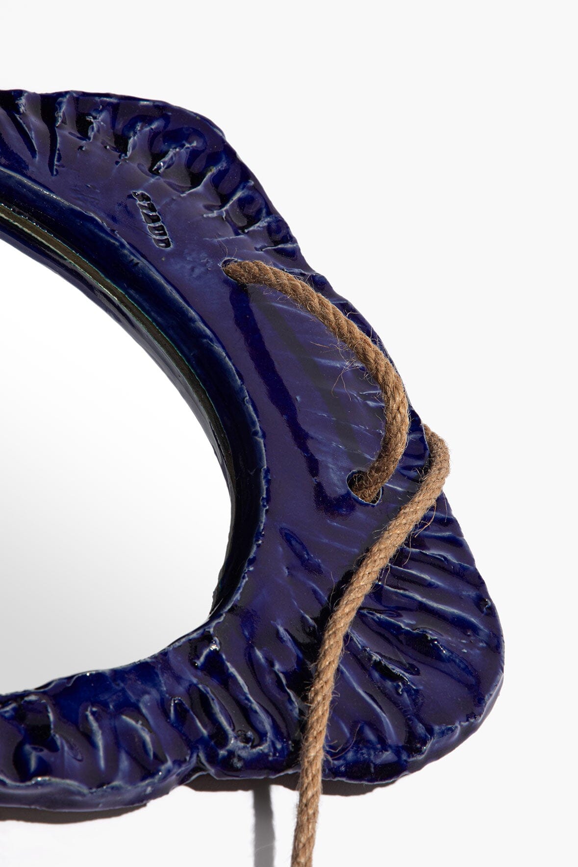 HANGING WALL MIRROR | INDIGO GLAZE