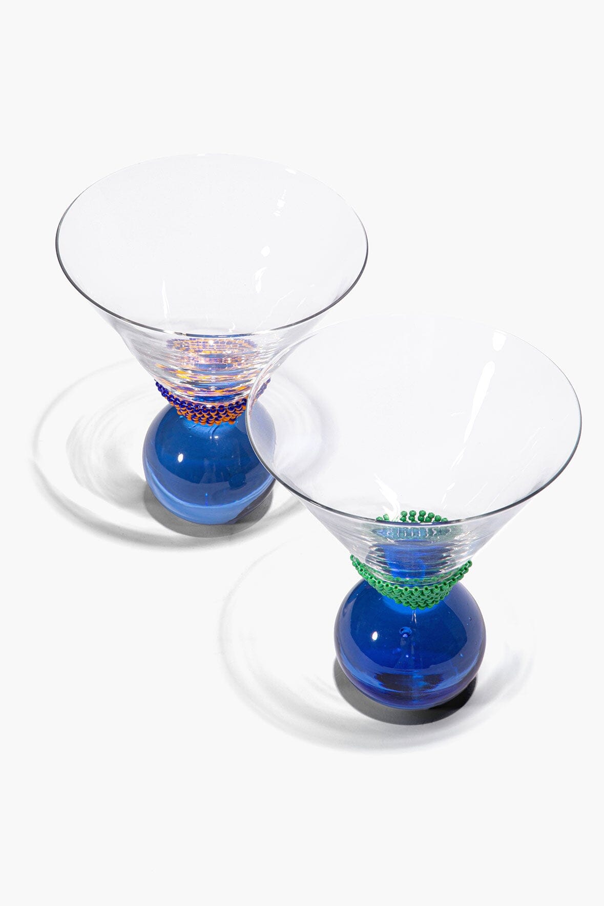 BEADED MARTINI BAR SET | BLUE STRIPE