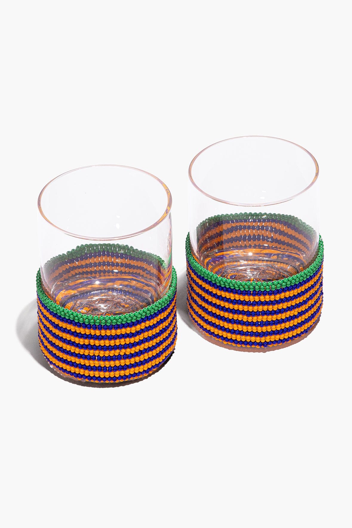 BEADED WHISKEY BAR SET | BLUE STRIPE