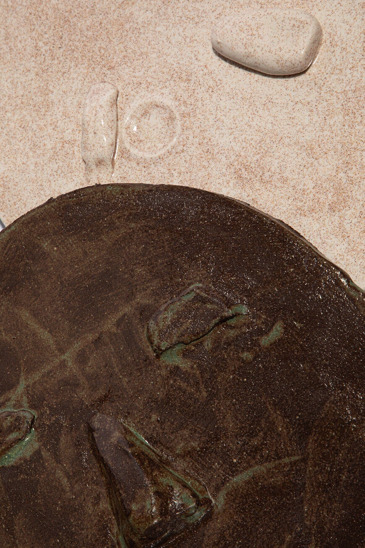 EVA CERAMIC FACE SET | WHITE AND MATCHA BROWN GLAZE