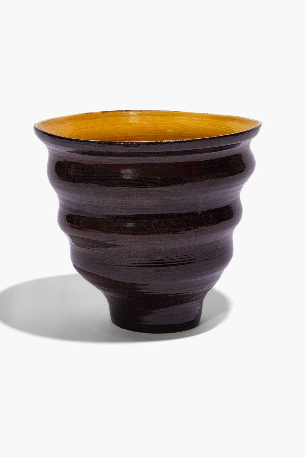 STACKED CONE VASE | BURGUNDY MUSTARD GLAZE