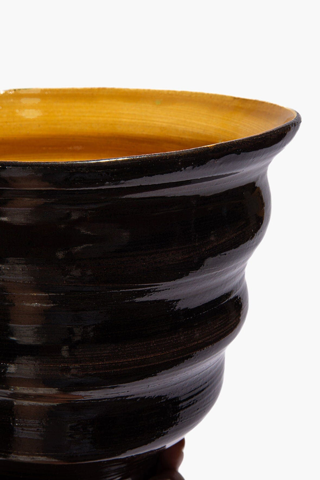 STACKED CONE VASE | BURGUNDY MUSTARD GLAZE