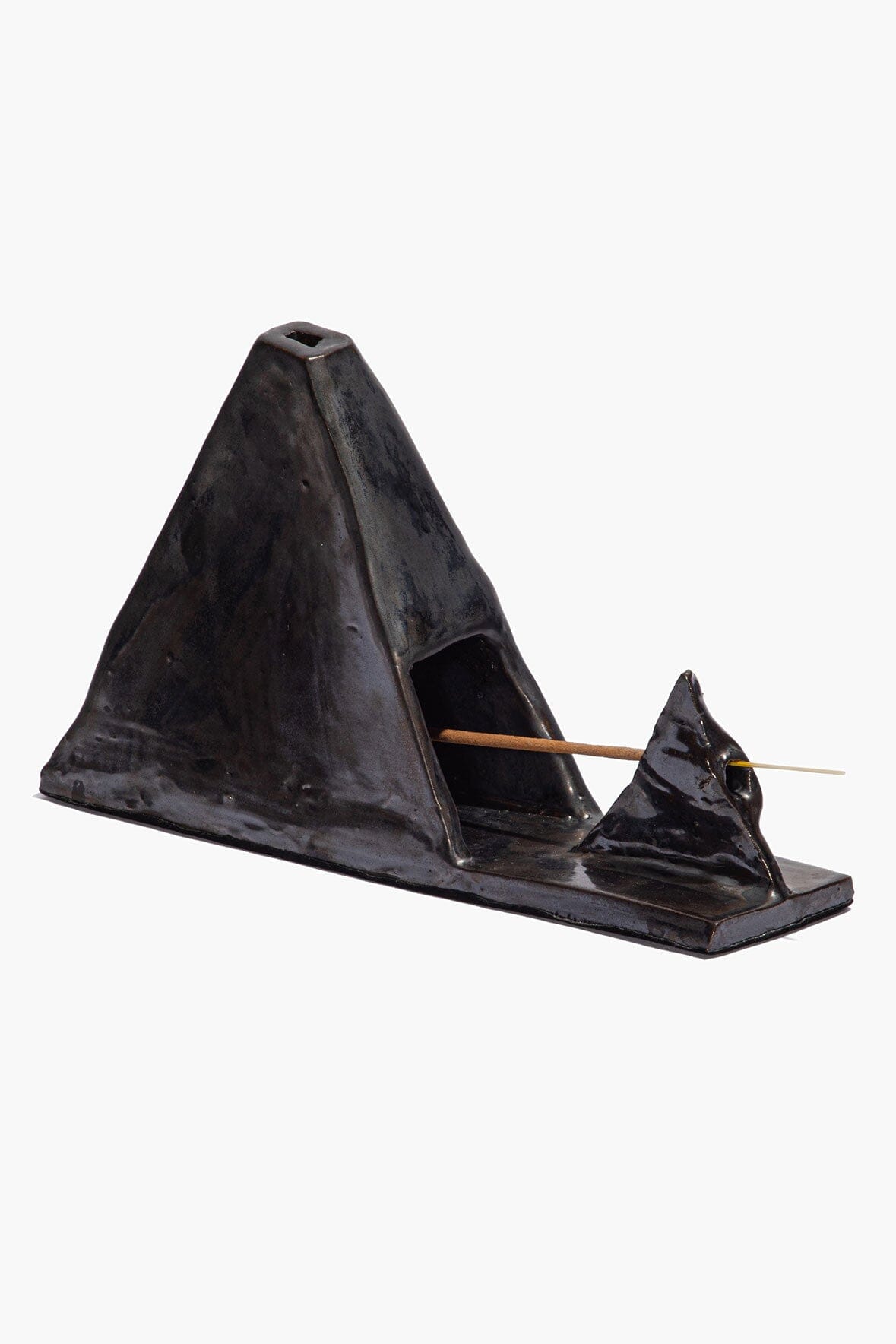 PYRAMID INCENSE HOLDER | MOLASSES GLAZE
