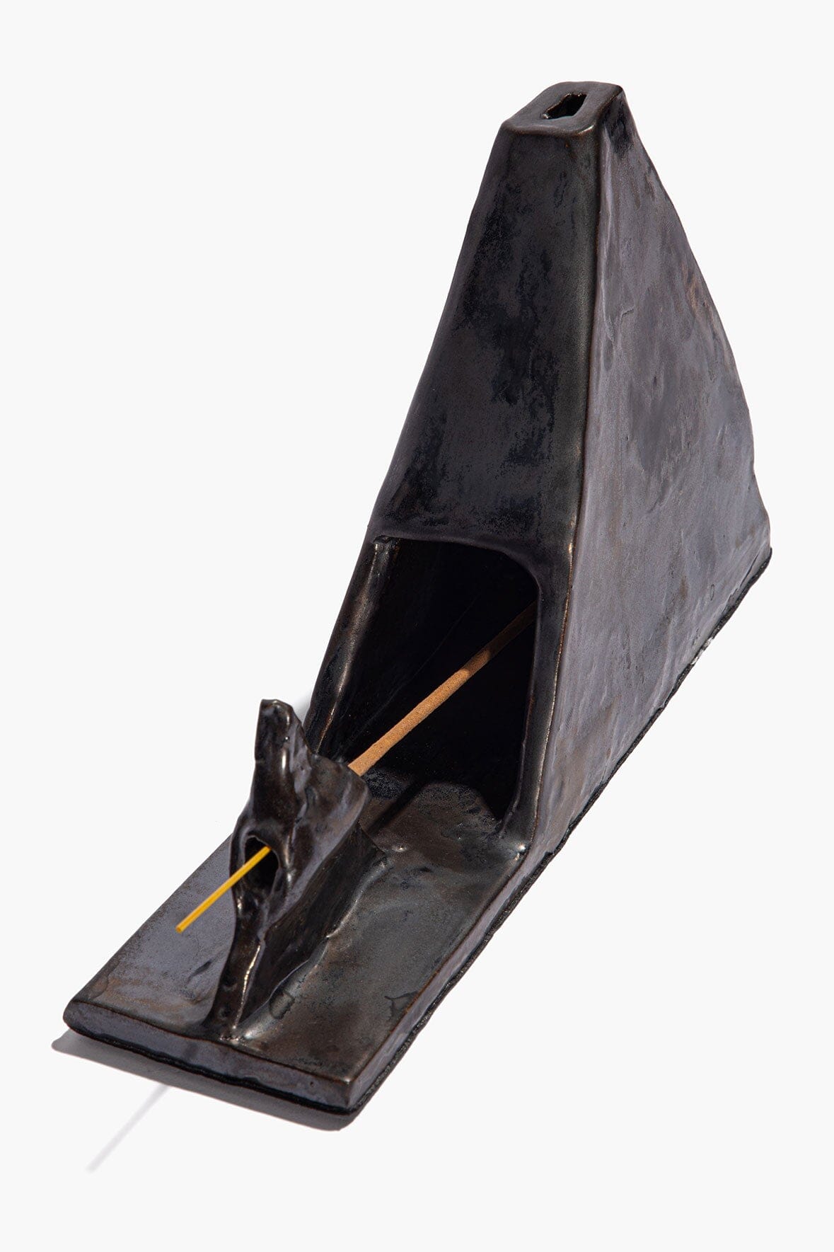PYRAMID INCENSE HOLDER | MOLASSES GLAZE