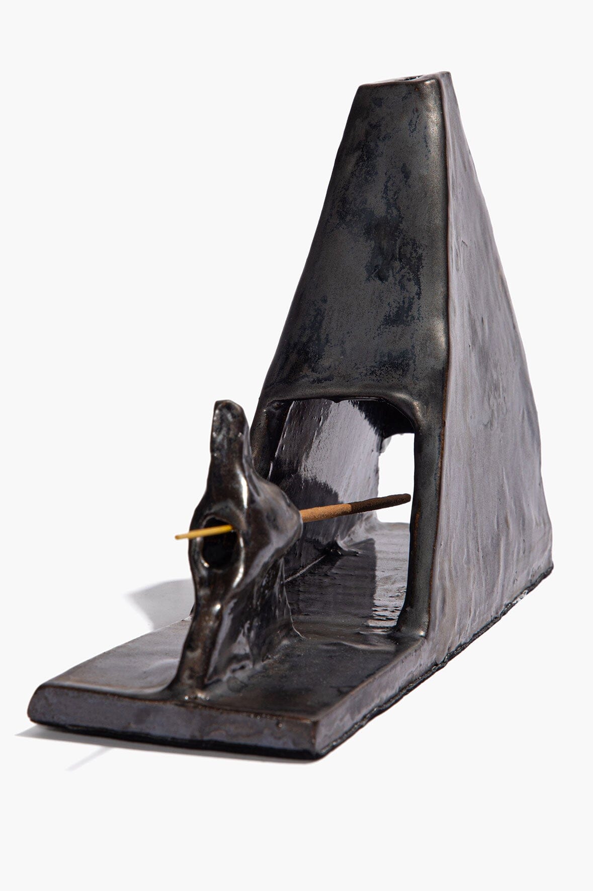 PYRAMID INCENSE HOLDER | MOLASSES GLAZE
