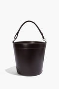 MOREAU LEATHER BIN WITH HANDLE | ESPRESSO