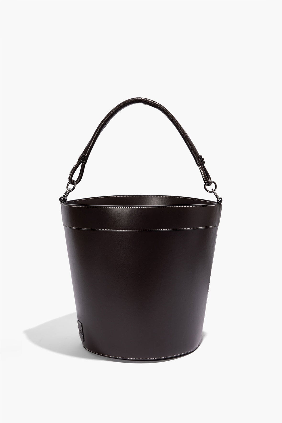 MOREAU LEATHER BIN WITH HANDLE | ESPRESSO