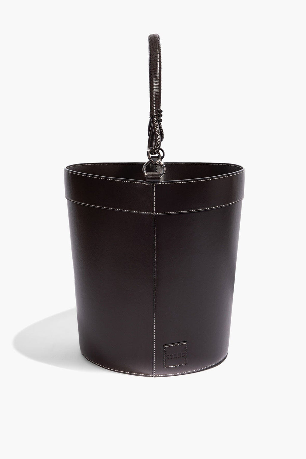 MOREAU LEATHER BIN WITH HANDLE | ESPRESSO