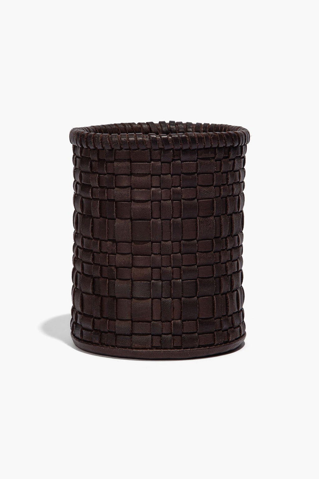 ROWE WOVEN LEATHER CANDLE | ESPRESSO
