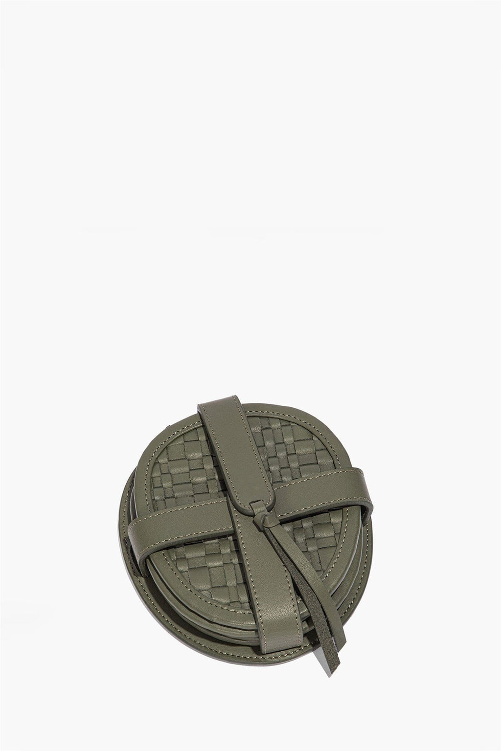 GROVE WOVEN LEATHER COASTERS | MOSS