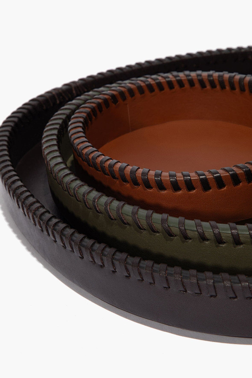 FOUNDRY LEATHER TRAYS | ESPRESSO MOSS TAN