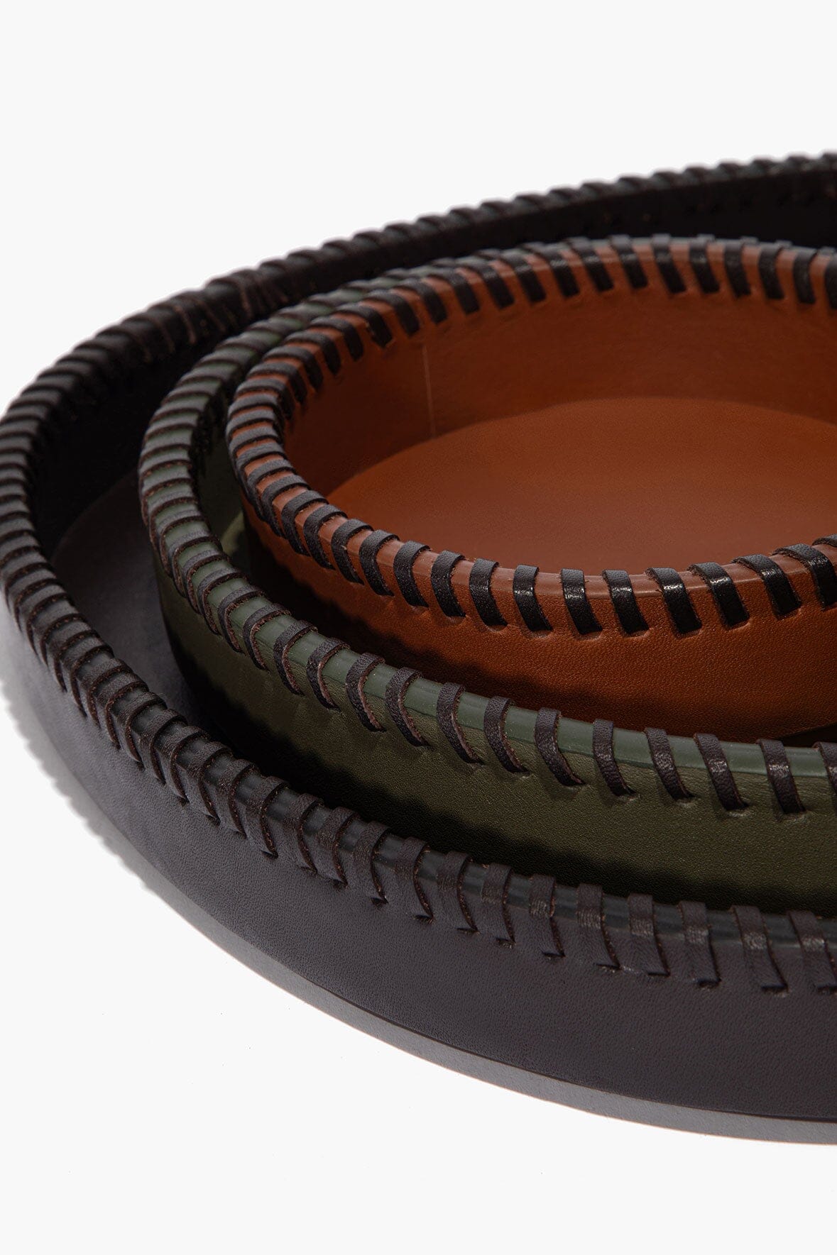 FOUNDRY LEATHER TRAYS | ESPRESSO MOSS TAN