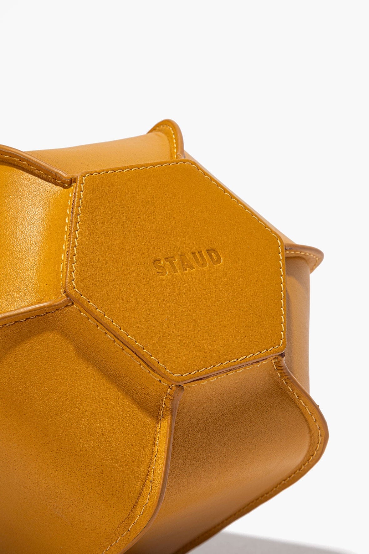 HOLLIS LEATHER BOTTLE VASE | GOLDENROD