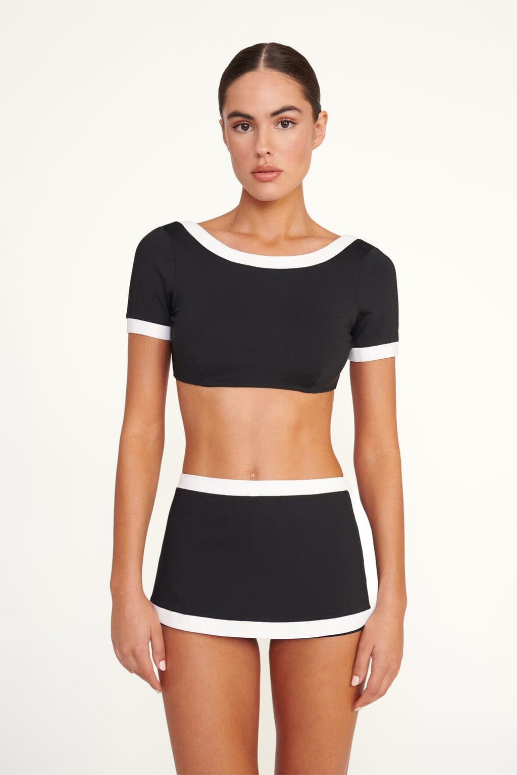NELL SWIM SKIRT | BLACK/WHITE