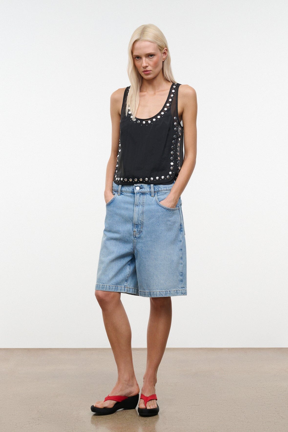 CARA TOP | BLACK STUDS