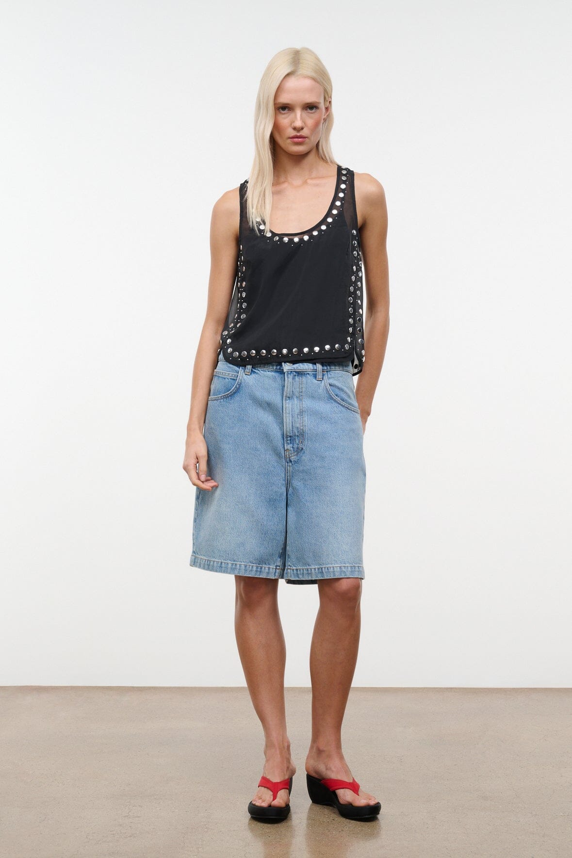 CARA TOP | BLACK STUDS