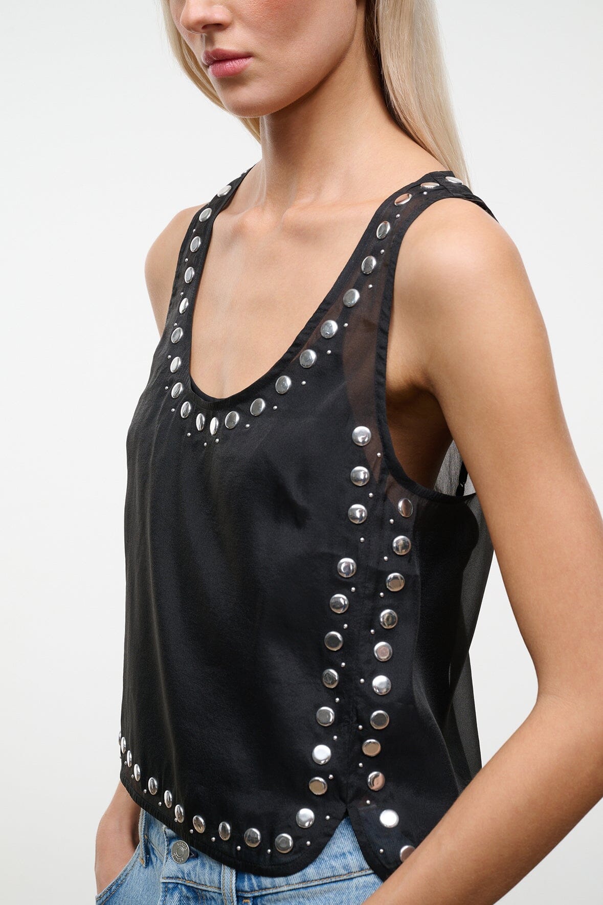 CARA TOP | BLACK STUDS