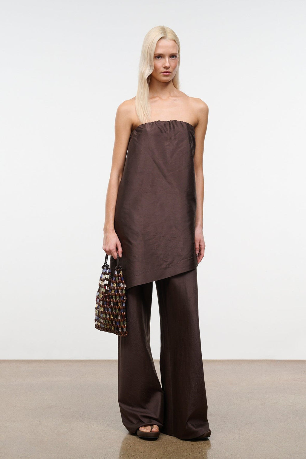 GEORGIA CONVERTIBLE SILK DUPIONI TOP | EARTH