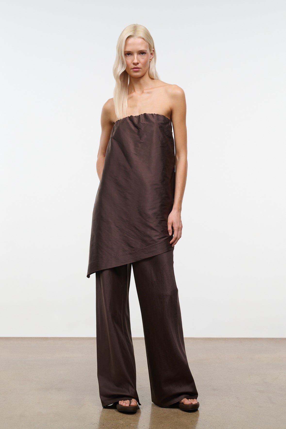 GEORGIA CONVERTIBLE SILK DUPIONI TOP | EARTH