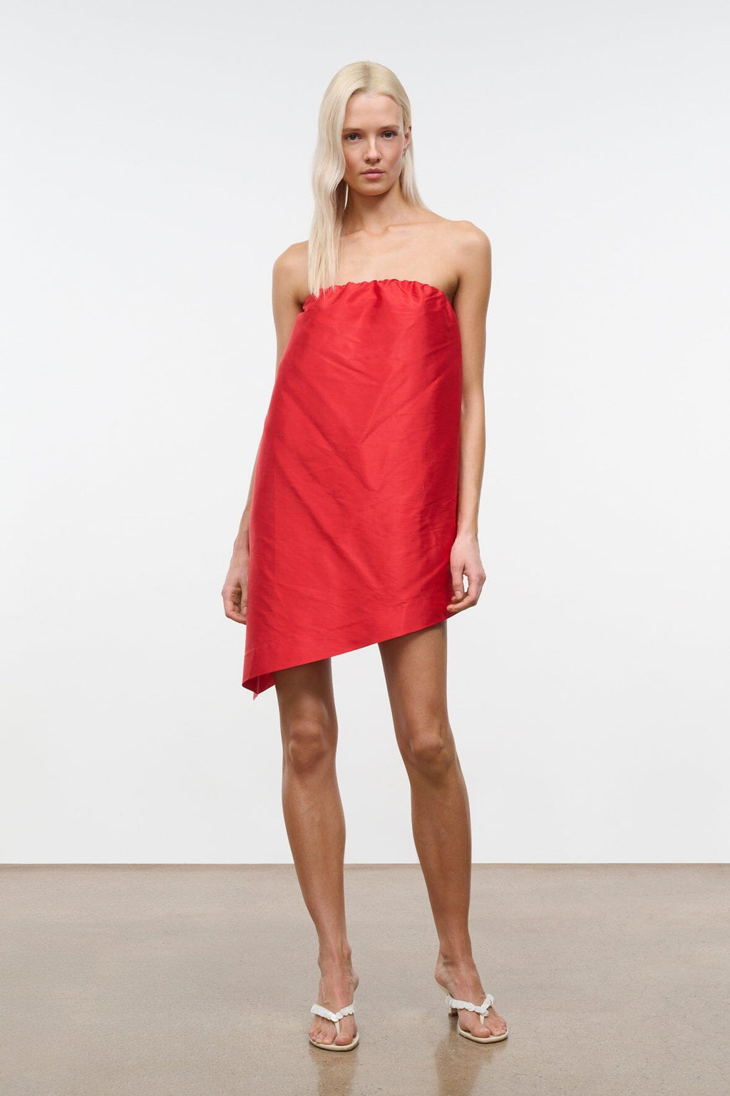GEORGIA CONVERTIBLE SILK DUPIONI TOP | RED ROSE