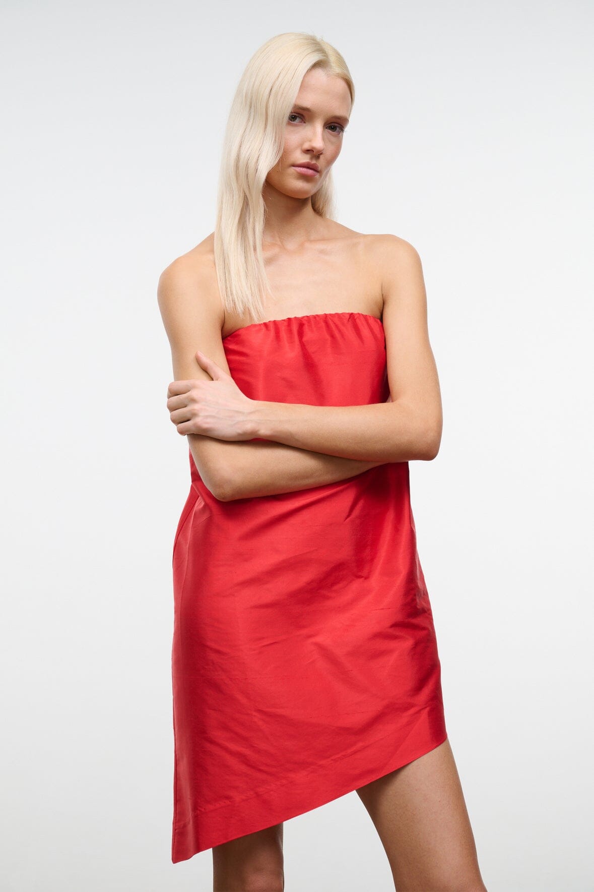GEORGIA CONVERTIBLE SILK DUPIONI TOP | RED ROSE
