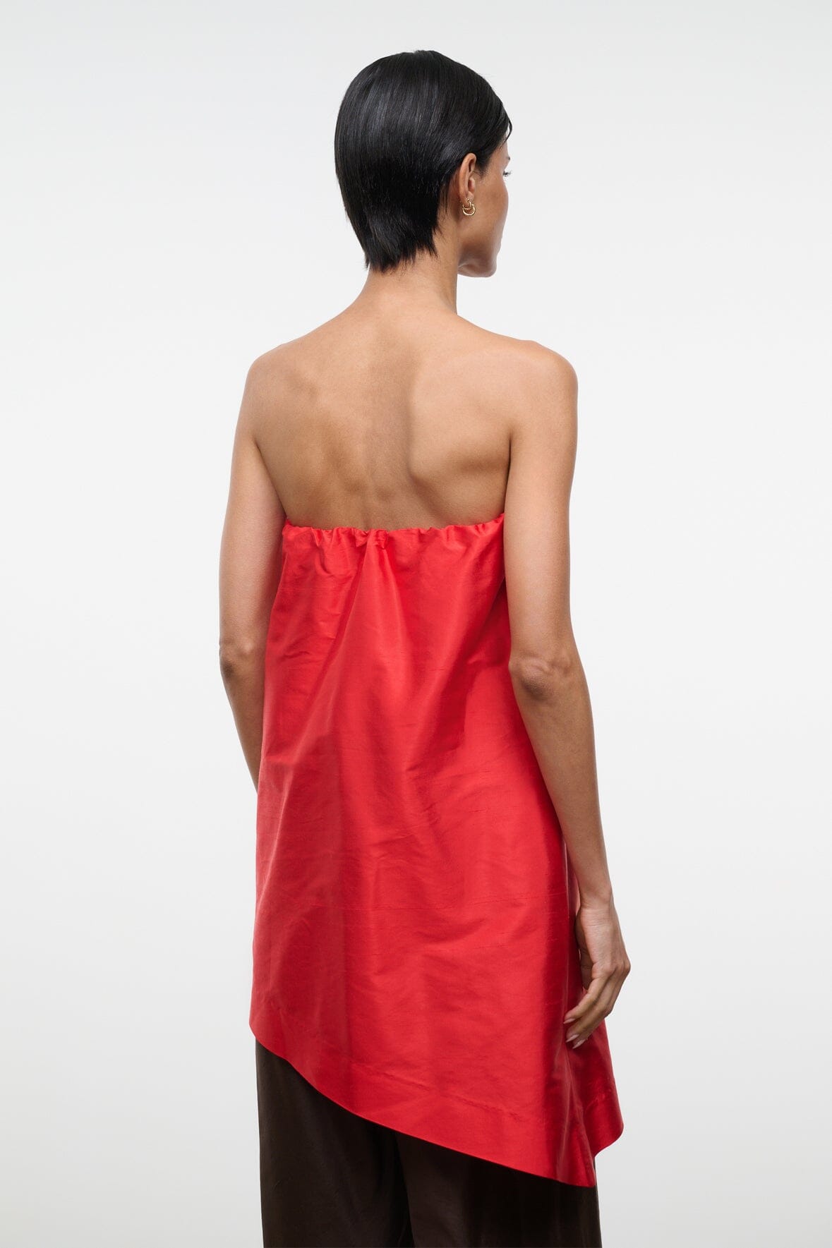 GEORGIA CONVERTIBLE SILK DUPIONI TOP | RED ROSE
