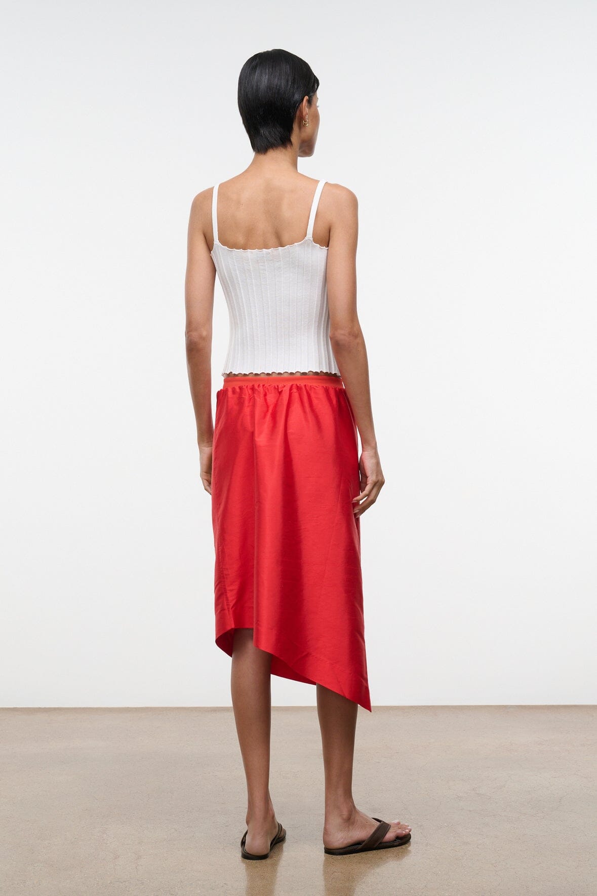 GEORGIA CONVERTIBLE SILK DUPIONI TOP | RED ROSE