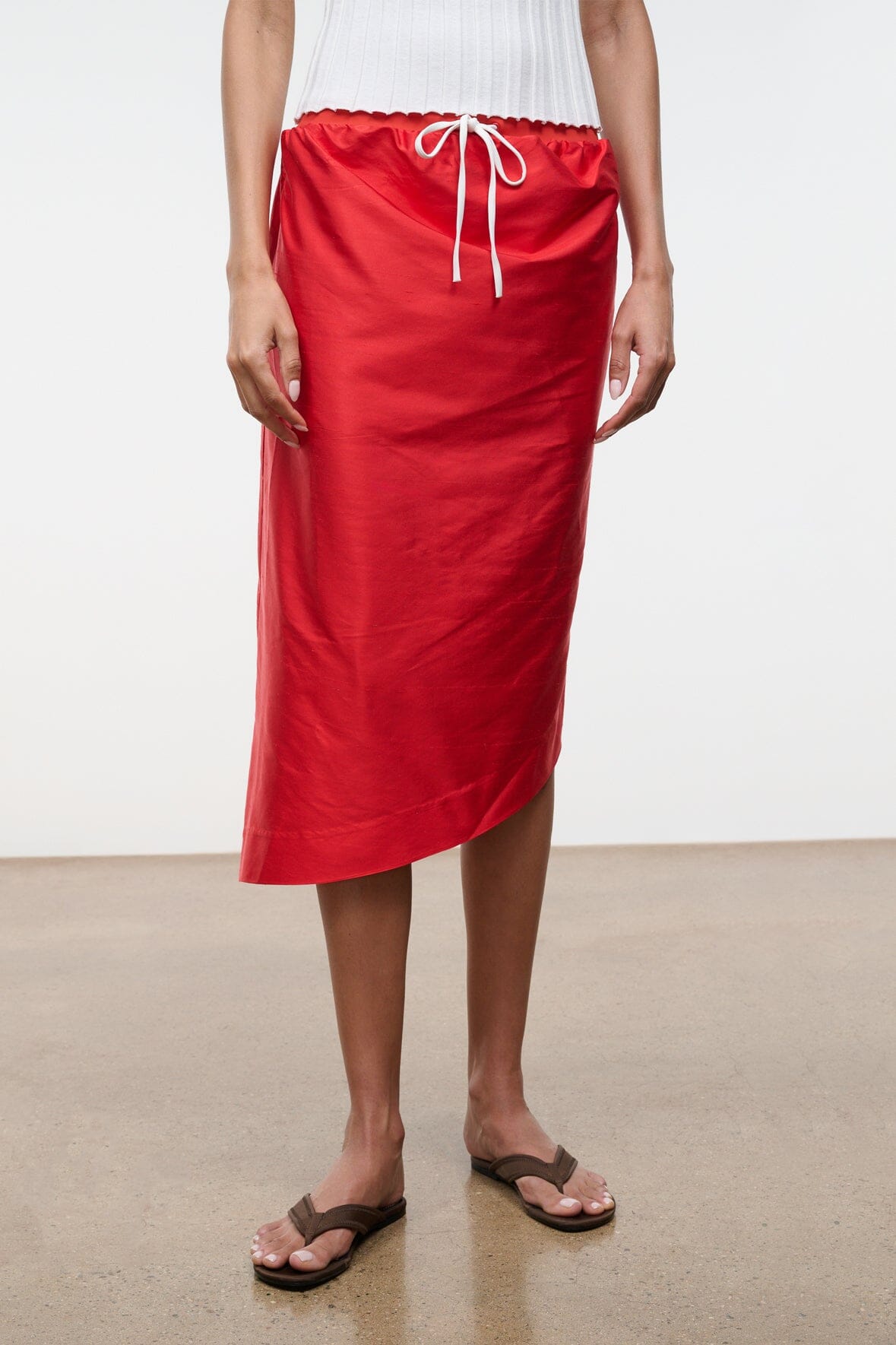 GEORGIA CONVERTIBLE SILK DUPIONI TOP | RED ROSE