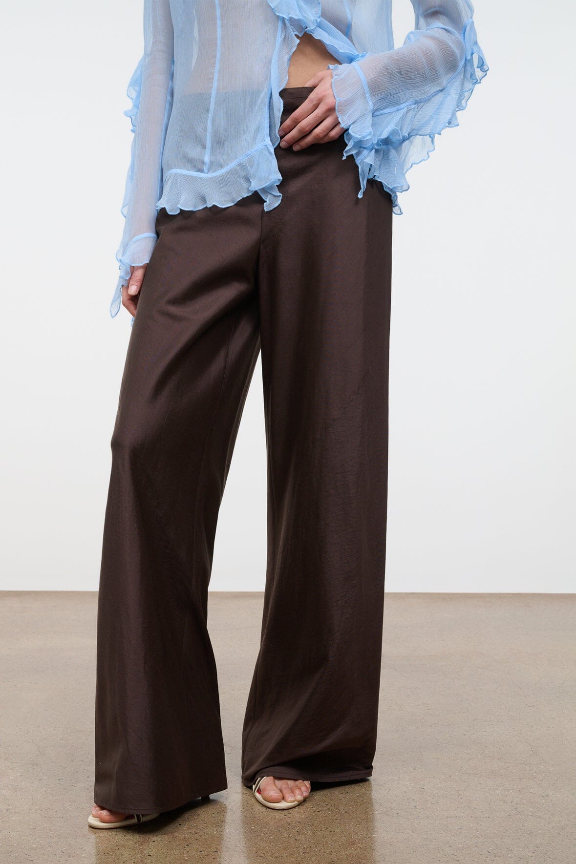 STROLL SILK DUPIONI PANT | EARTH