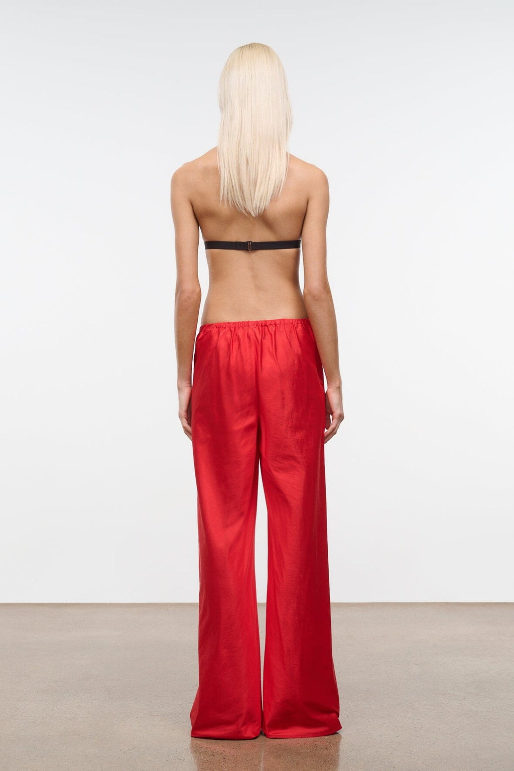 STROLL SILK DUPIONI PANT | RED ROSE