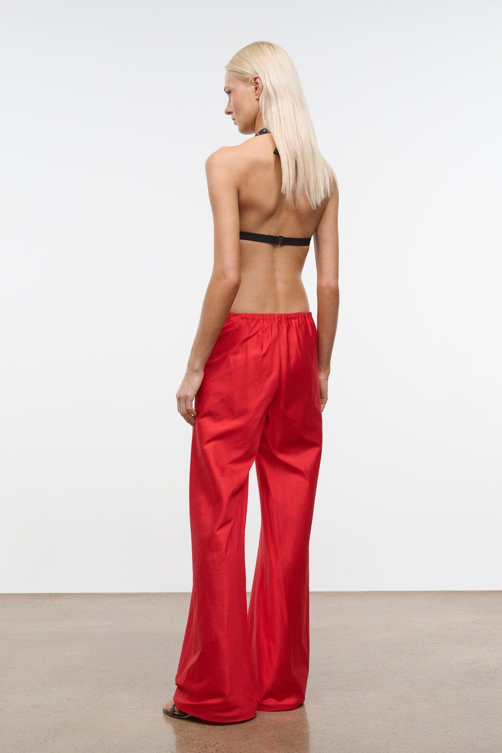 STROLL SILK DUPIONI PANT | RED ROSE