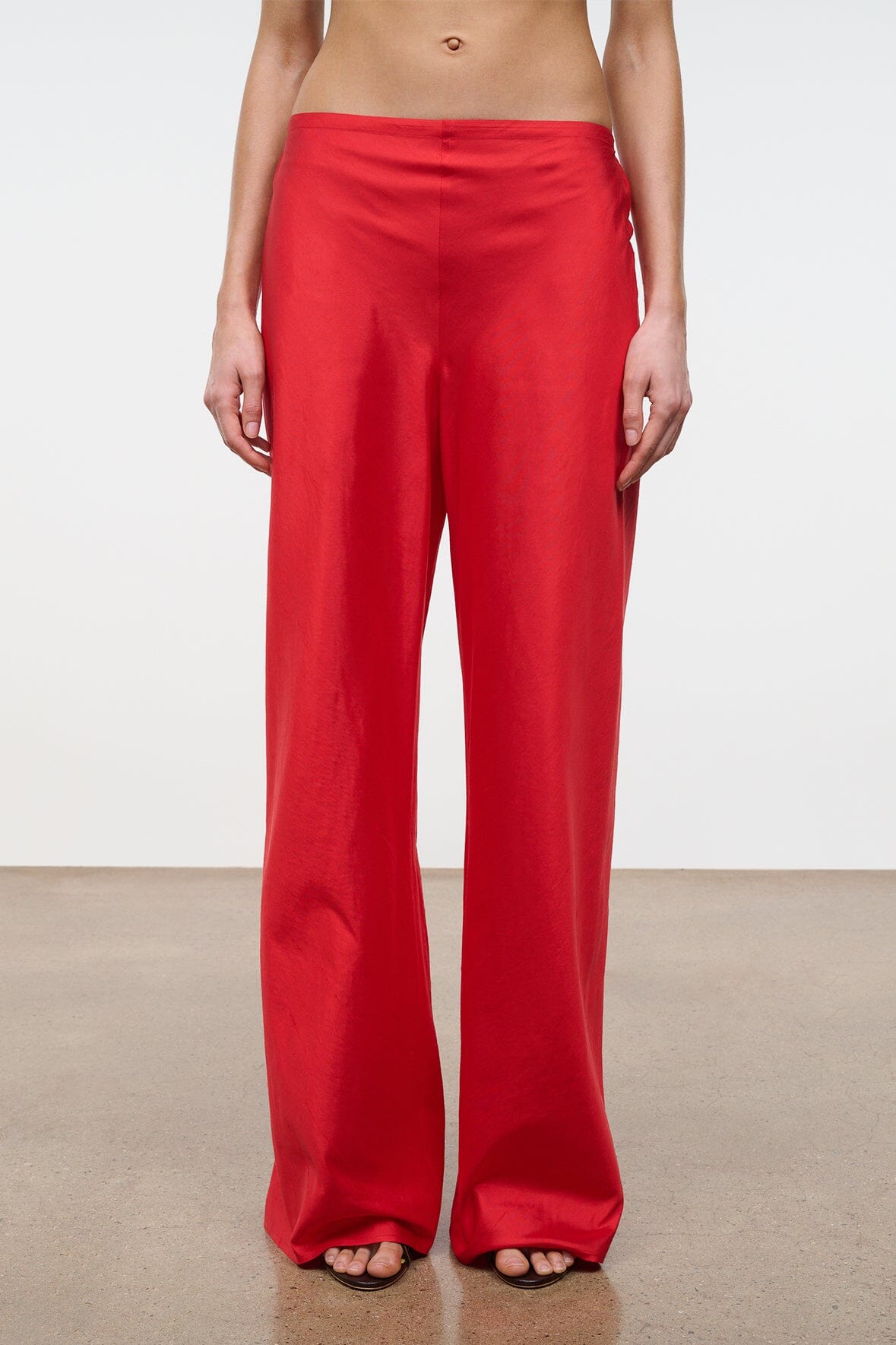 STROLL SILK DUPIONI PANT | RED ROSE
