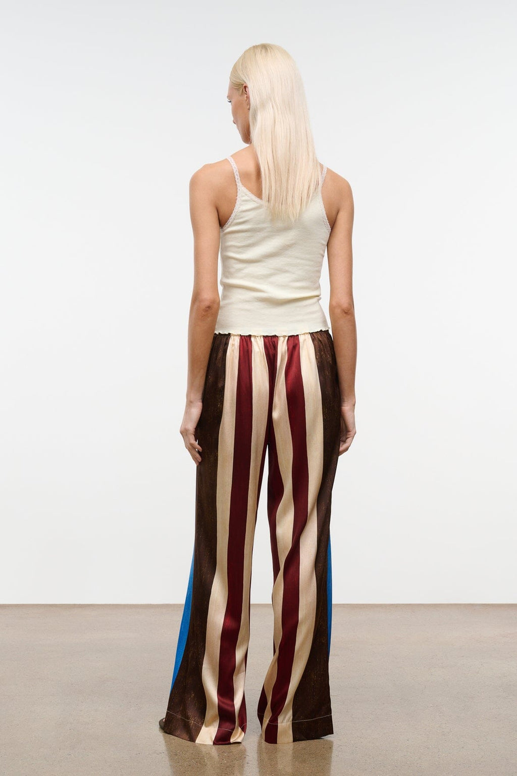 STROLL SILK PANT | CAFFE STRIPE