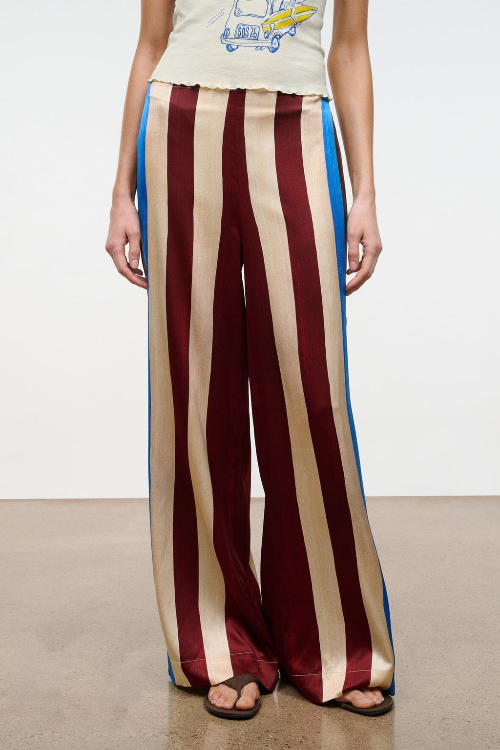 STROLL SILK PANT | CAFFE STRIPE