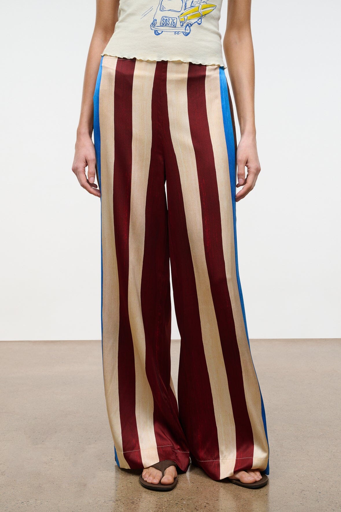 STROLL SILK PANT | CAFFE STRIPE