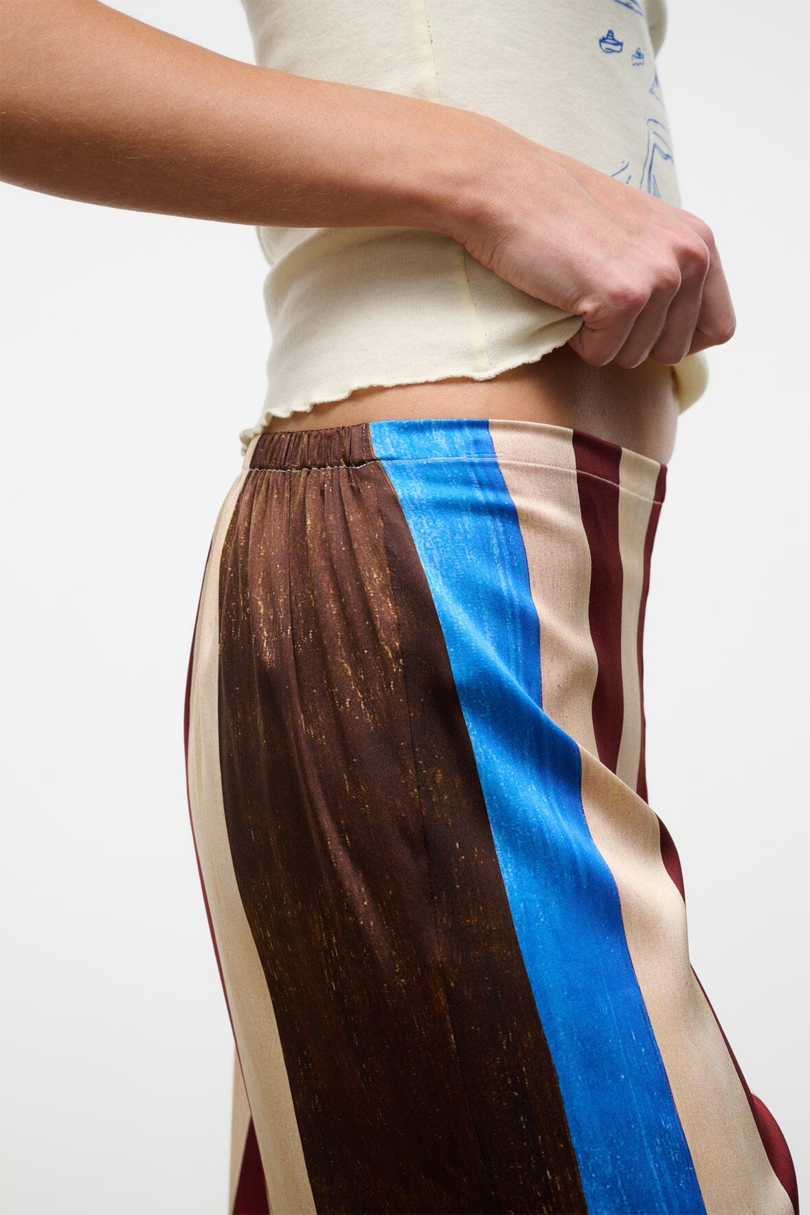 STROLL SILK PANT | CAFFE STRIPE