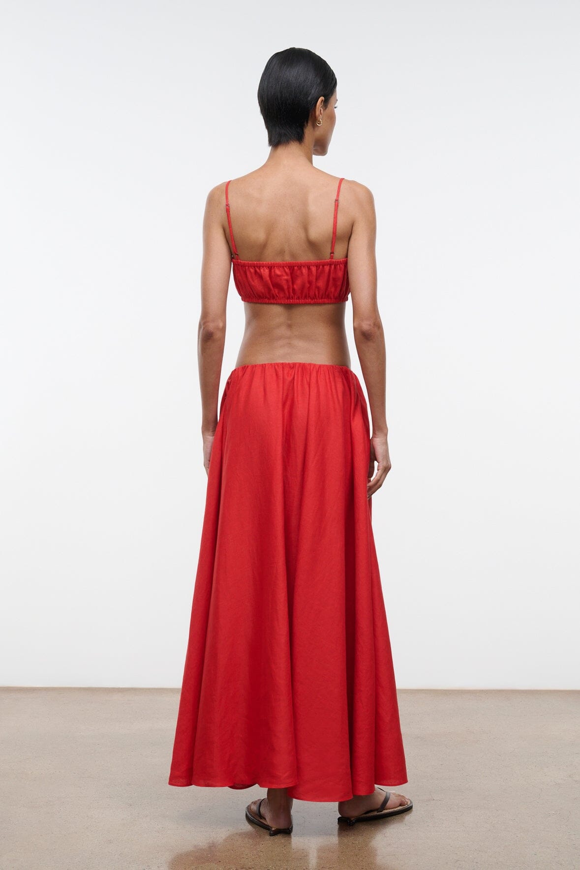 MILANO LINEN SKIRT | TOMATO
