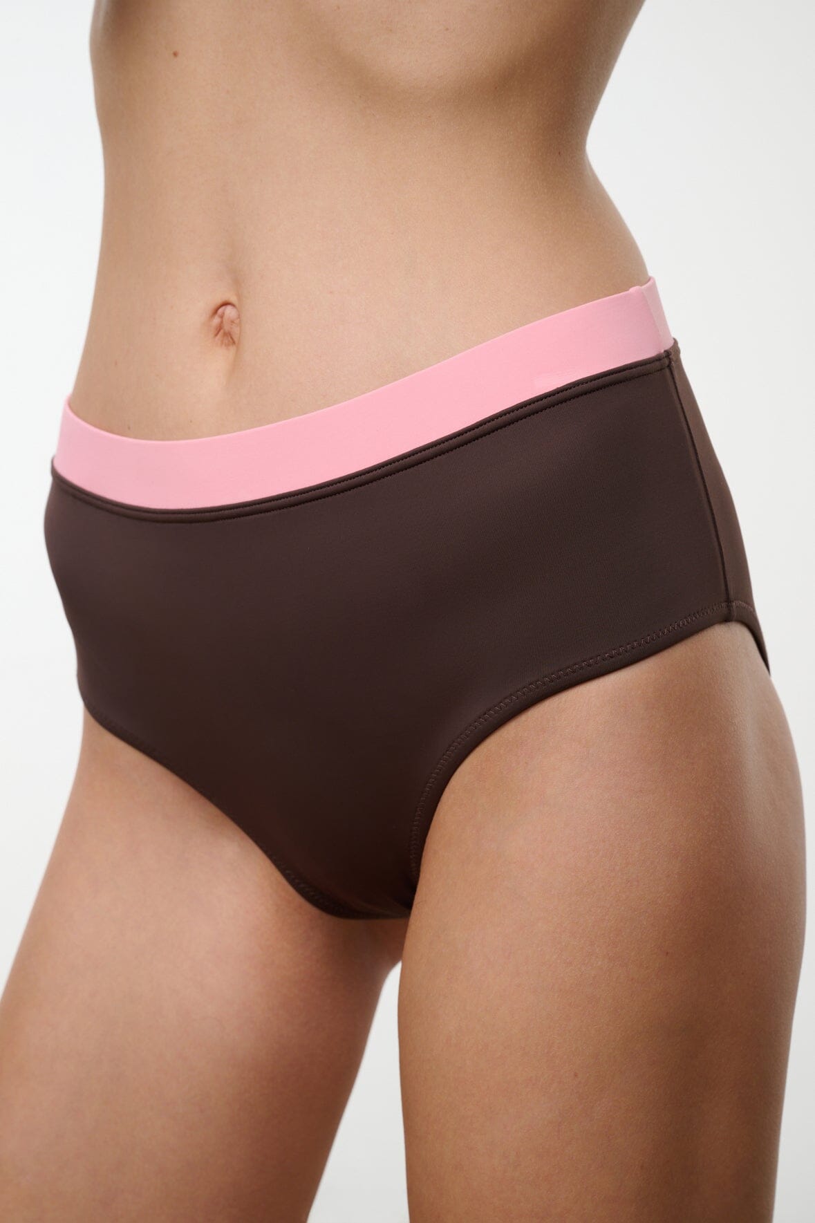 DEVON HIGH RISE BIKINI BOTTOM | DARK CHOCOLATE MULTI
