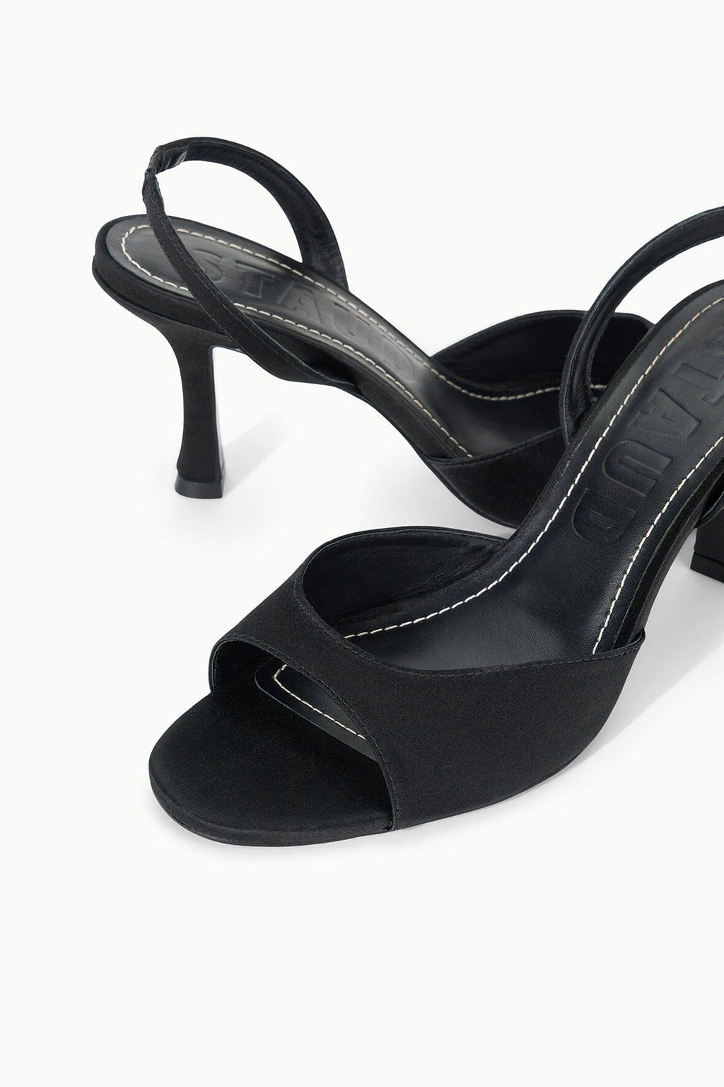 BRIGITTE HEEL | BLACK SATIN