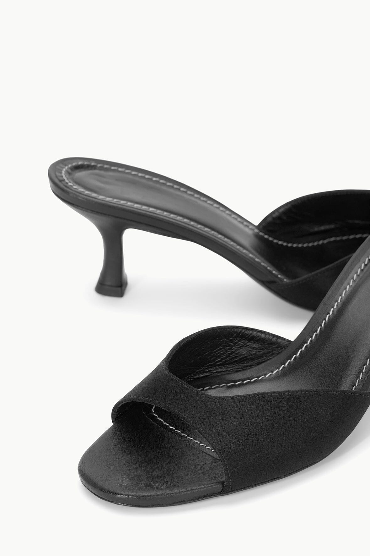 BRIGITTE SATIN MULE | BLACK