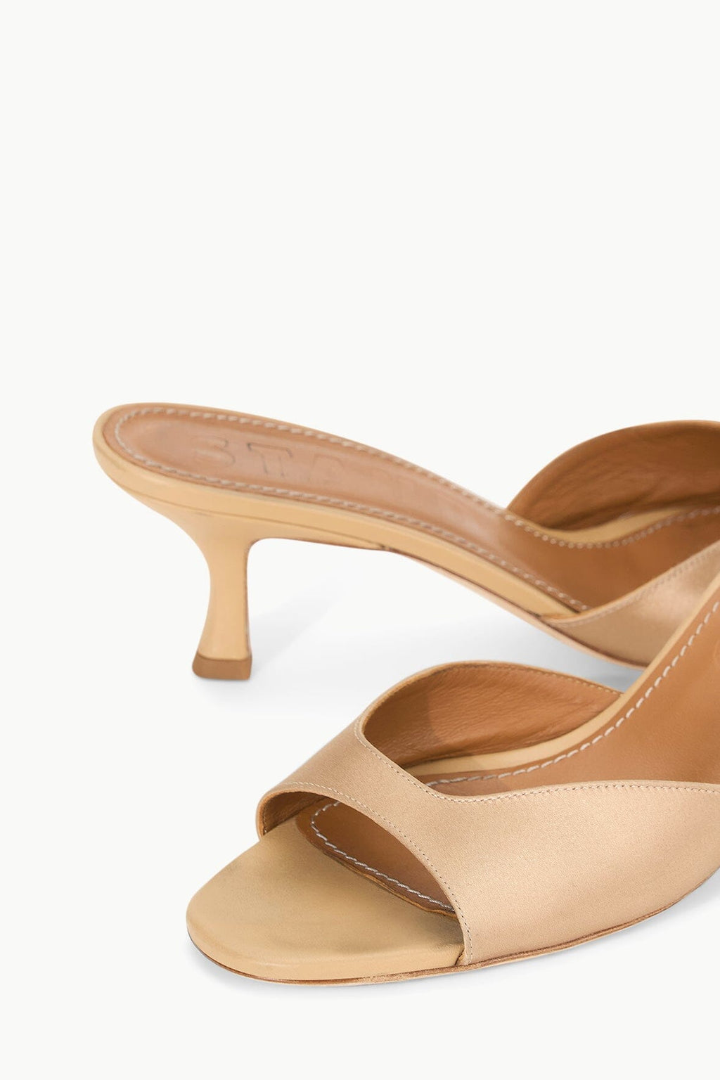 BRIGITTE SATIN MULE | CAMEL