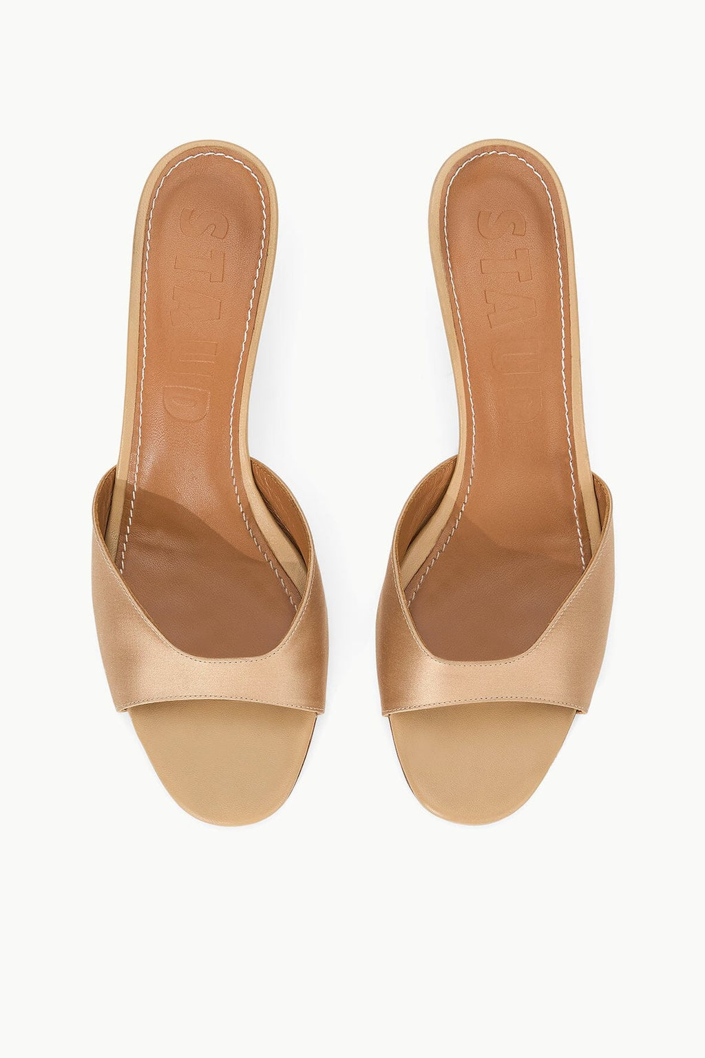 BRIGITTE SATIN MULE | CAMEL