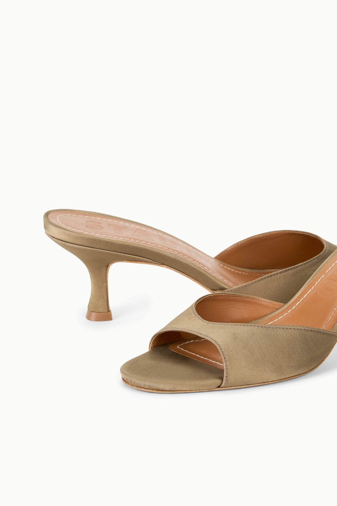 BRIGITTE SATIN MULE | TRUFFLE