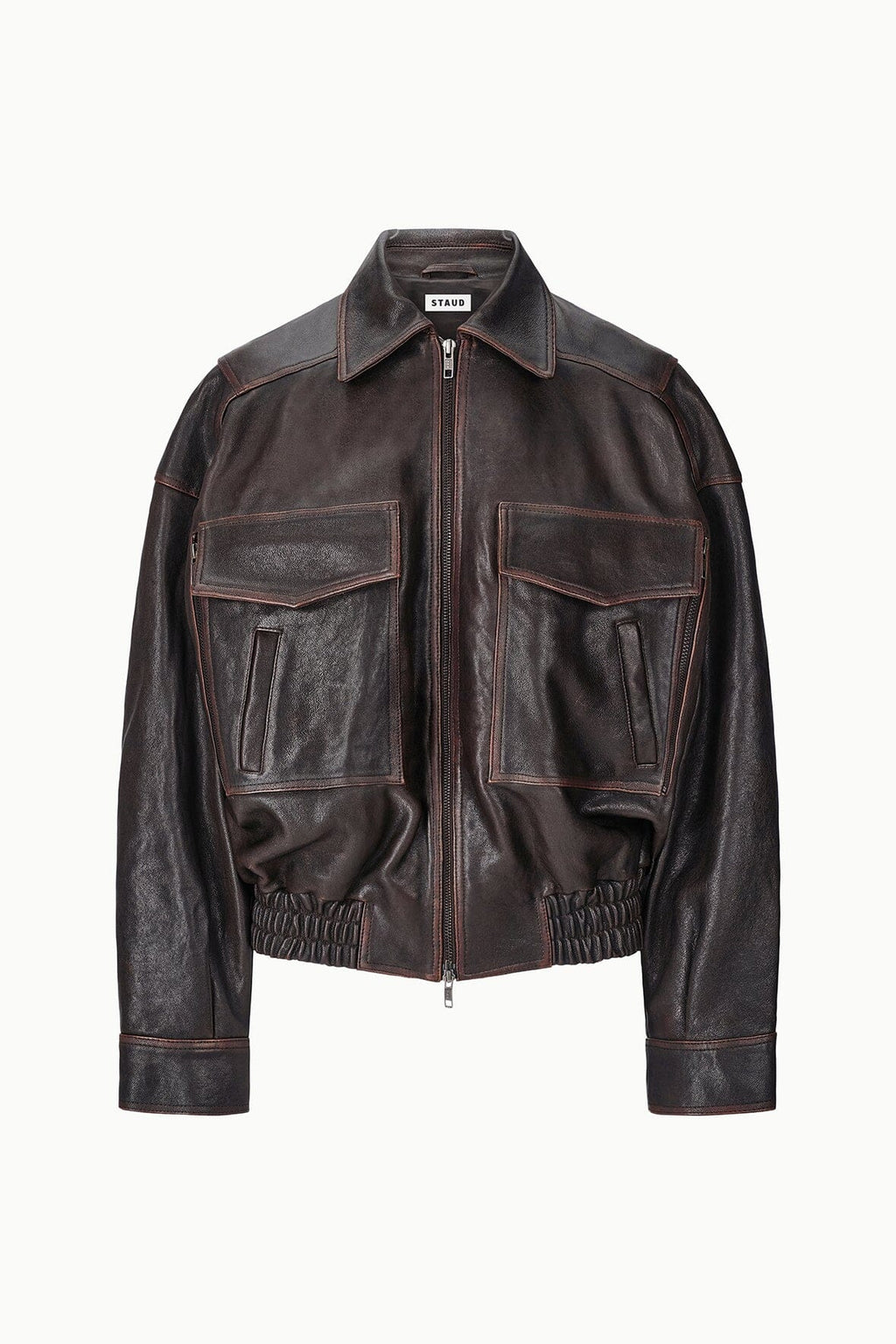 EUGENE LEATHER JACKET | DISTRESSED BROWN