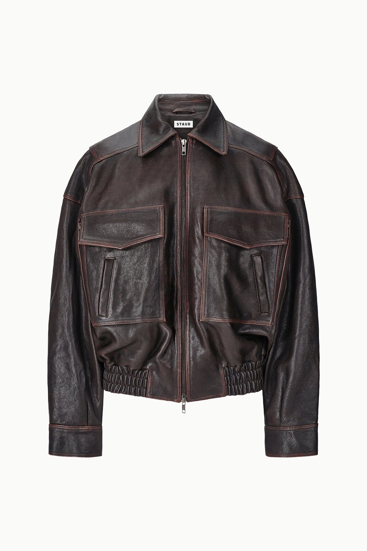 EUGENE LEATHER JACKET | DISTRESSED BROWN