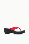 REMY THONG WEDGE | BLACK RED