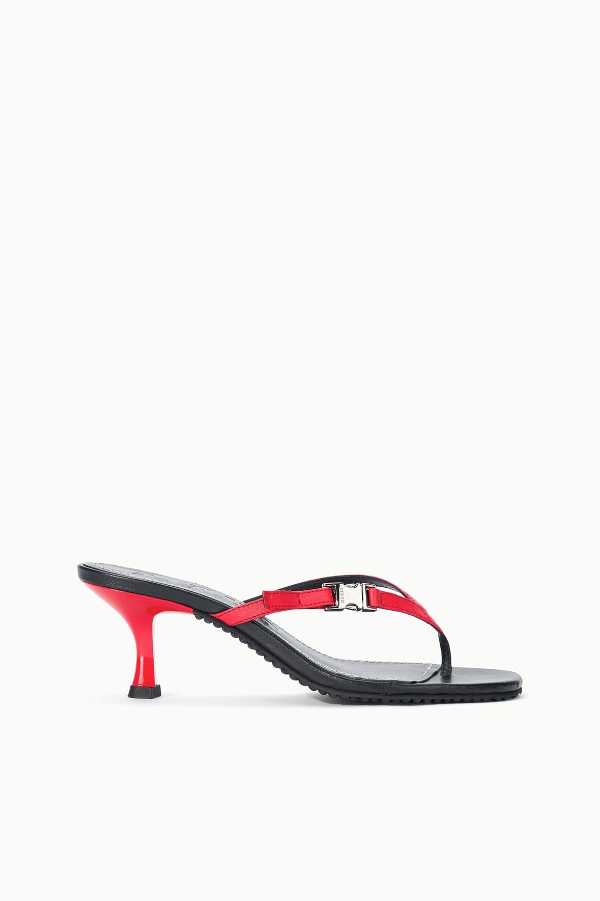 FLYNN KITTEN HEEL | BLACK RED ROSE