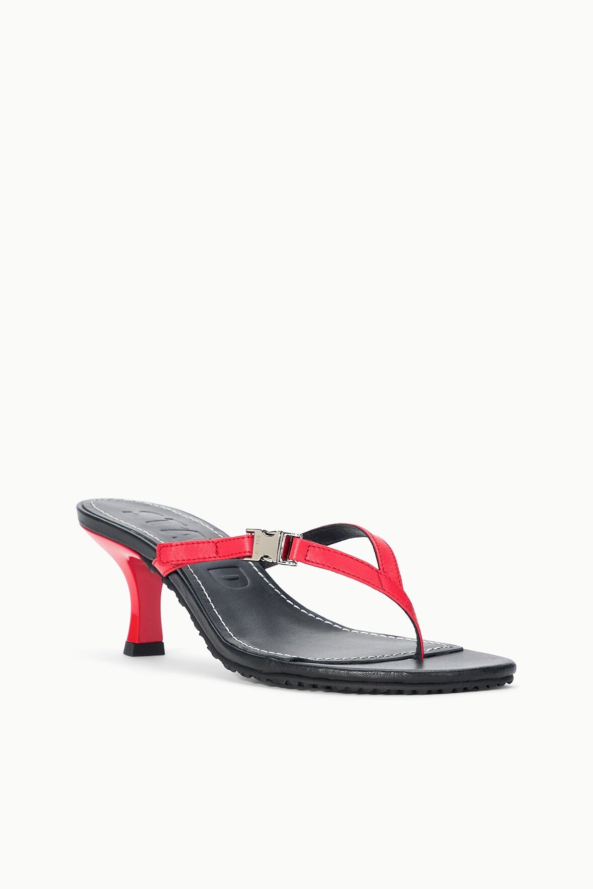 FLYNN KITTEN HEEL | BLACK RED ROSE